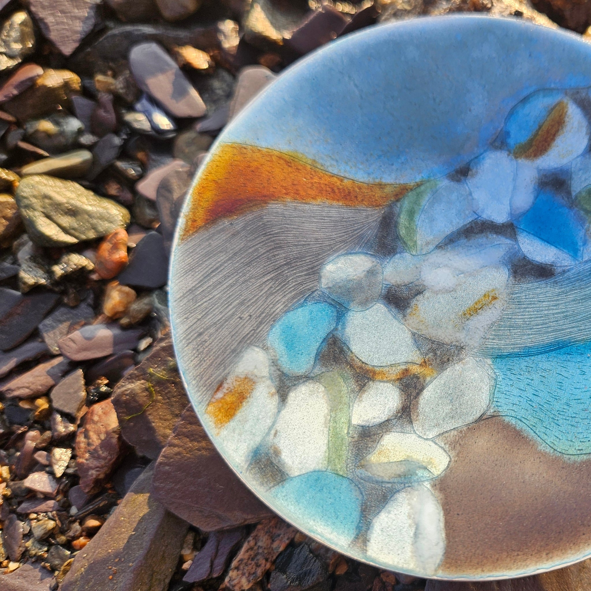 Bwthyn Sterling Silver and Hand-Enameled Dish